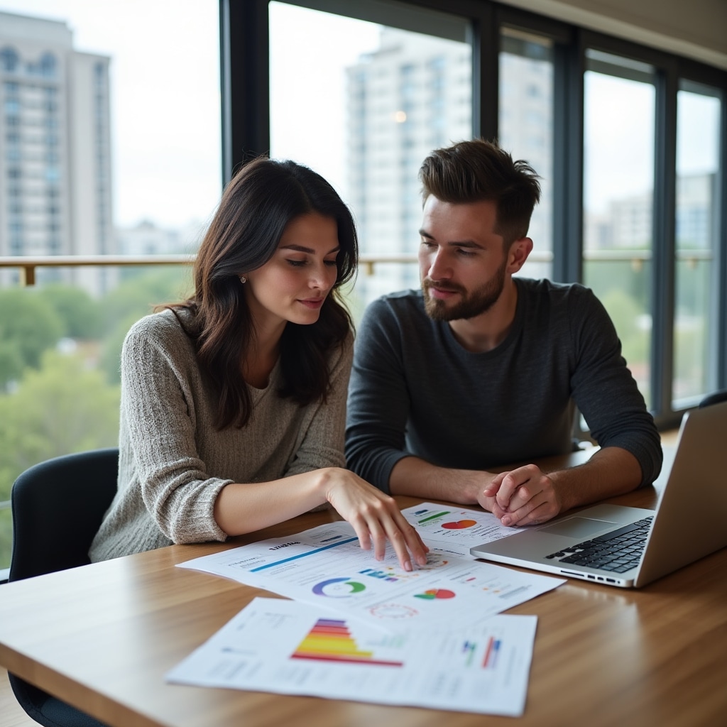 Property owner reviewing comprehensive energy efficiency report with improvement recommendations and cost analysis